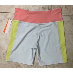 Aqua NWT shorts high rise contrast bike shorts white pink neon yellow XL